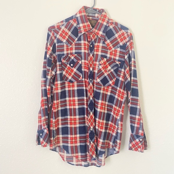 Vintage Miller Flannel Pearl Snap Shirt - Picture 1 of 3